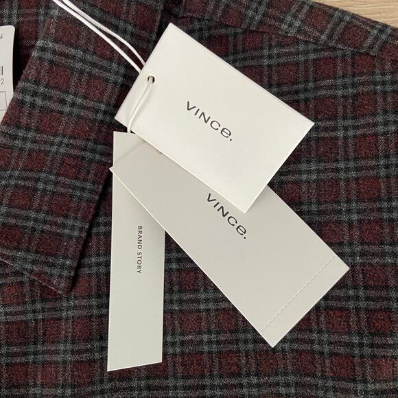 Vince Men's XL Classic Fit Flannel Button-Up Shirt Long Sleeve Check Print NEW - Picture 10 of 13